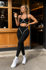 Set Seamless Deportivo – Top Removible + Leggings Tiro Alto Ref. 5575 - Imagen 3