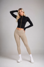 Chaqueta Deportiva Lycrada Delgada con Cremallera - Negro ref. 6200 - Imagen 4