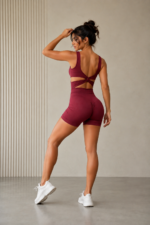 Enterizo Deportivo Push Up Espalda Cruzada - Borgoña Ref. 5585 - Imagen 2
