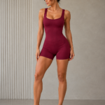 Enterizo Deportivo Push Up Espalda Cruzada - Borgoña Ref. 5585