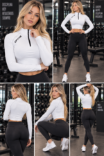 Chaqueta Deportiva Crop Flex Con Cremallera - Blanco Ref. 6205 - Imagen 6