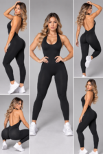 Enterizo Deportivo Push Up Seamless Espalda Descubierta - Negro Ref. 5570 - Imagen 7