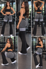 Lycra Leggings Deportivo Bota Ancha Push Up - Gris Ref. 1575 - Imagen 6