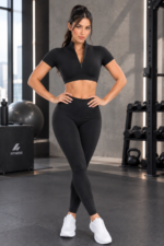 Crop Top Deportivo Seamless con Cremallera - Negro Ref. 2610 - Imagen 6