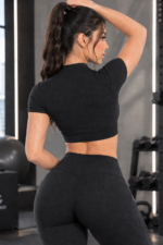 Crop Top Deportivo Seamless con Cremallera - Negro Ref. 2610 - Imagen 5