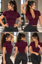Camiseta Deportiva Fit Con Cremallera Frontal - Uva Ref. 2590 - Imagen 6