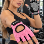 Guantes Deportivos Gimnasio Mujer Palma Antideslizante - Ref. 9065 Rosa